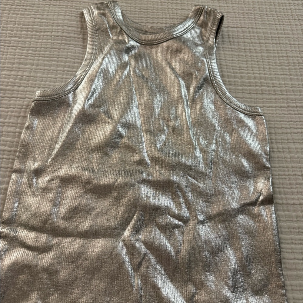 2 tank tops 
Silver Metallic Tank Top and Colored tank top 
New without tags